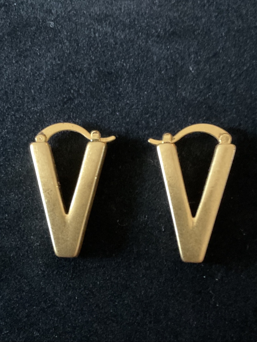 Versace Gold V-Logo Drop Earrings - Picture 4 of 5